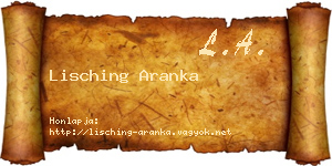 Lisching Aranka névjegykártya